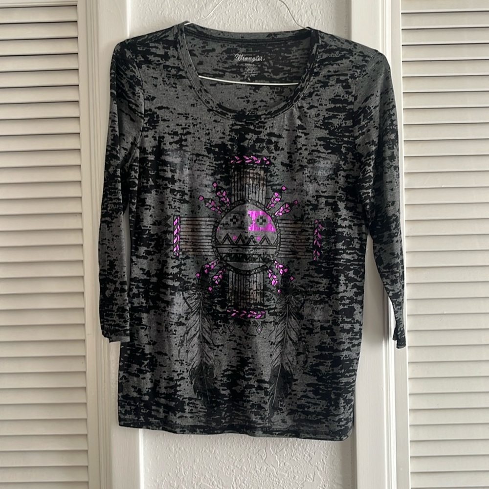 Wrangler Cross 3/4 Sleeve Blouse Size L